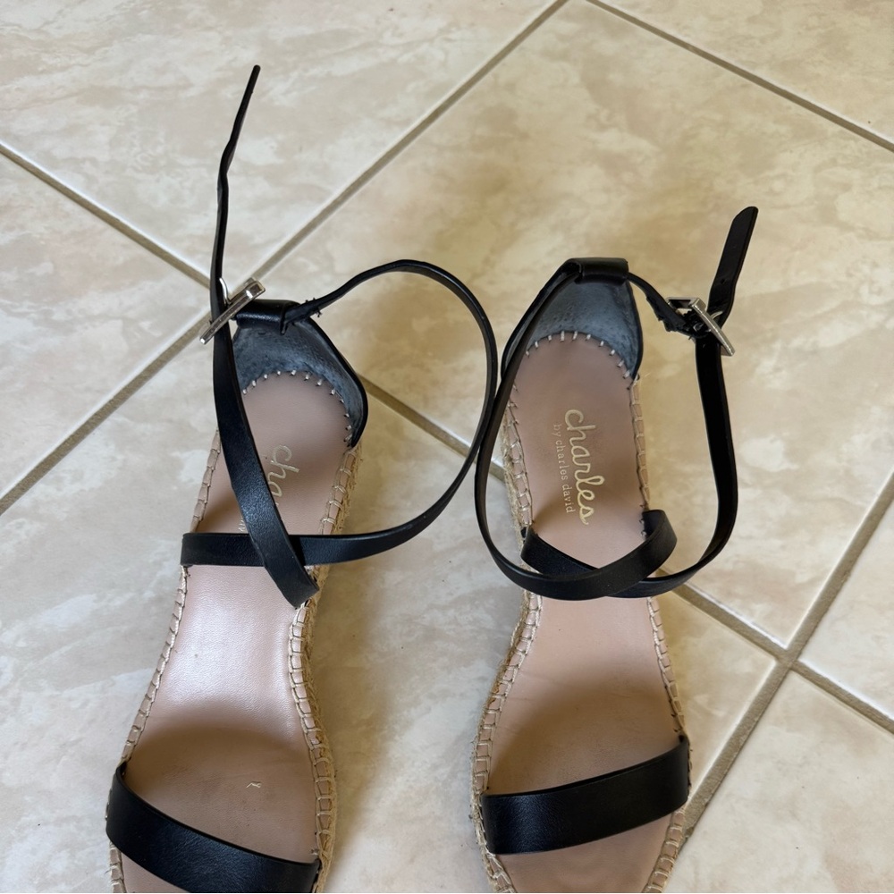 Charles By Charles David Black Strappy Espadrilles